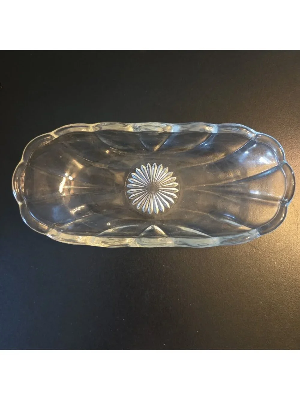 Vintage Banana Split Boat Relish Dish Clear 8
